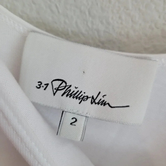 3.1 Phillip Lim Womens Sleeveless Asymmetrical Dress 2 White Babydoll Fit Flare - Picture 4 of 9
